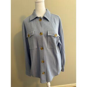 Pinque Light Blue Button Down Shirt Jacket Shacket Size S